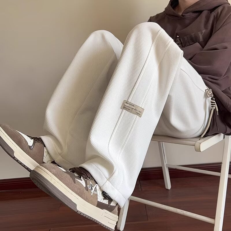 Jacaranda Fashion Brand White Pants Men'S Boys Straight Tube Loose Wide Leg Sports Casual Pants - Image 4